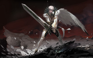 Man wings sword holding sword - his hand and a sword free wallpaper for desktop