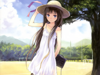 Girl hat dress purse book - a girl in a hat free wallpaper