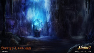 Dark cave giant blue creature - a dark cave free wallpaper