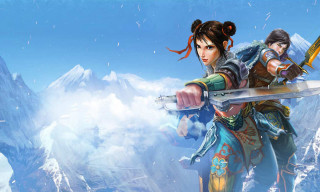 Woman sword mountain outdoors chinese - chen chun free wallpaper for desktop