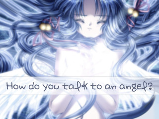 Blue hair angel wings woman - an angel free wallpaper