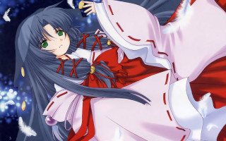 Woman red white dress bird - a white bird free wallpaper for desktop