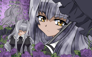 Anime characters field flowers purple - a field of flowers free wallpaper