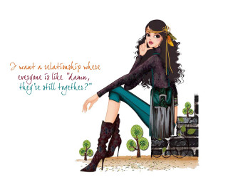 Woman suitcase tree train illustration - the track free wallpaper