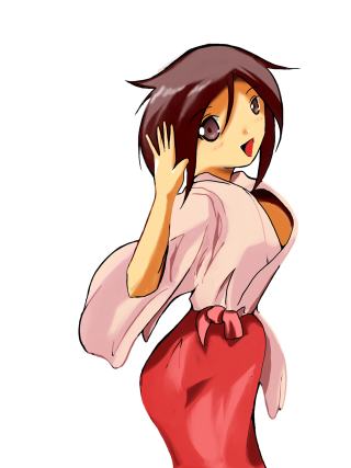 Woman red skirt talking cell - a cell phone free wallpaper for mobile