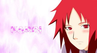 Anime red hair pink background - center free wallpaper