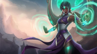 Purple woman green wand epylon - a purple dress free wallpaper for desktop