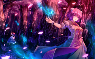 Woman purple dress forest blue - a purple dress free wallpaper for desktop