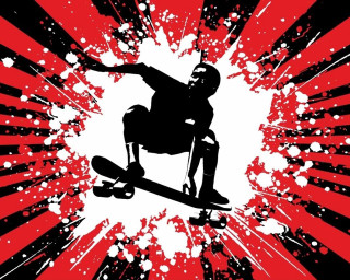 Skateboarder red black background paint - extreme free wallpaper