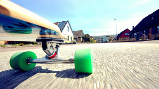 Skateboard green wheel street houses - house free wallpaper