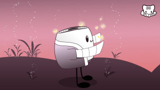 Cartoon character paper cat flying - a piece of paper free wallpaper