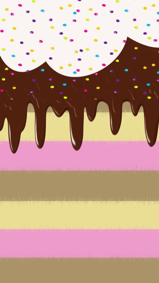 Cake chocolate frosting sprinkles striped - pastel free wallpaper for mobile