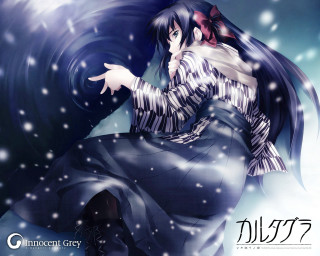 Woman dancing snow kimono neo - official art free wallpaper for desktop