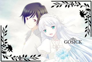 Anime couple long hair blue 4 - a flower free wallpaper for desktop