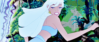 Cartoon woman bikini woods waterfall - don bluth free wallpaper for desktop