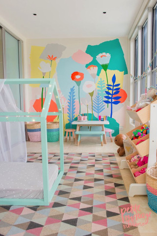 Colorful childs room canopy teddy - the floor free wallpaper for mobile