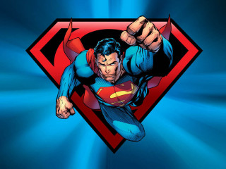 Man superman suit flying fist - his fist free wallpaper