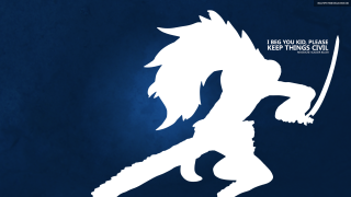 White silhouette person holding sword - alex petruk ape free wallpaper