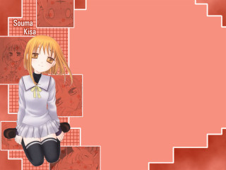 Anime girl blonde school red - black pants free wallpaper for desktop