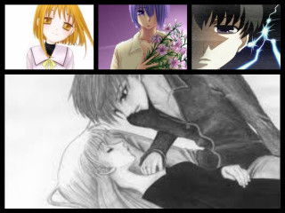 Anime characters expressions hair colors 17 - a series free wallpaper