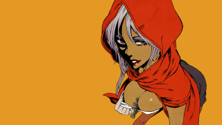 Woman red hoodie red scarf 2 - a red hoodie free wallpaper for desktop