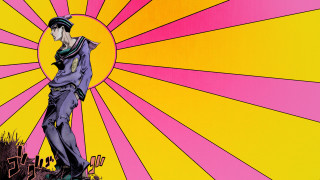 Man sun hat suit standing - vaporwave free wallpaper