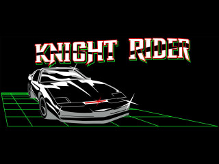 Knight rider car black background - synthwave free wallpaper