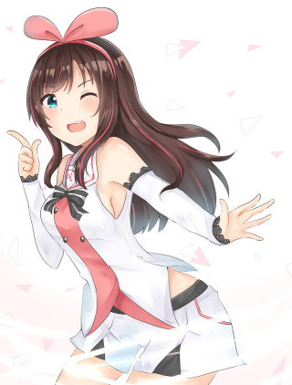 Kawaii anime kizunaai pose smile - purism free wallpaper for mobile