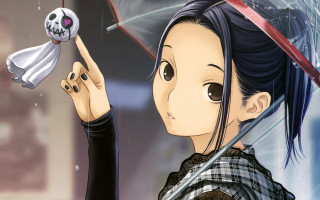 Girl holding skull kite skull - a girl holding free wallpaper