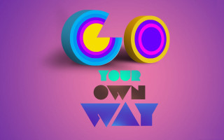 Go your own way purple - surreal design free wallpaper