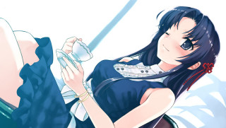 Woman black hair water scarf - a black dress free wallpaper for desktop