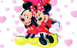 Mickey minnie hugging hearts background - the background of them free wallpaper
