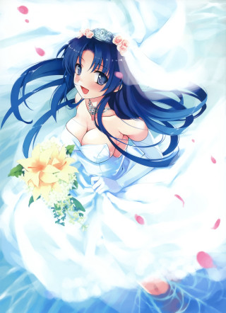 Woman bed flower bouquet relaxing - her other hand free wallpaper for mobile