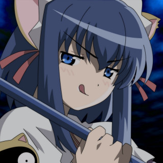 Anime girl sword cat shoulder 2 - her shoulder free wallpaper for tablet