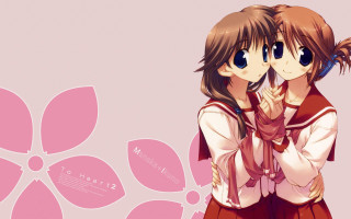 Anime girls back to back - their back free wallpaper for desktop