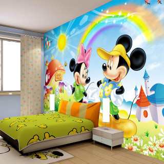 Mickey mouse mural bedroom green - a green blanket free wallpaper
