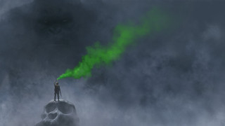 Person rock green smoke black - mouth free wallpaper for desktop
