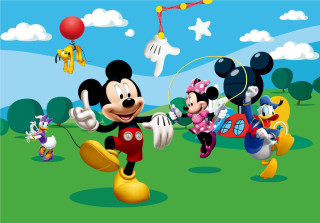 Mickey mouses flying park balloons - disney free wallpaper