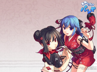 Anime girls blue hair red - red dress free wallpaper