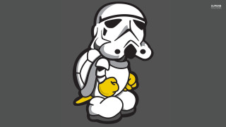 Stormtrooper duck starwars character holding - the back of its free wallpaper