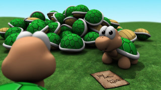 Cartoon character tortoises grass field - andries stock free wallpaper for desktop