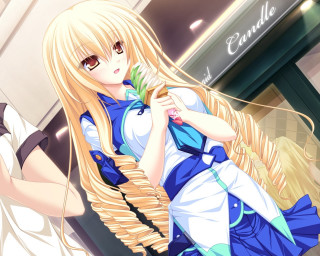 Woman blonde holding plant basket - long blonde hair holding free wallpaper