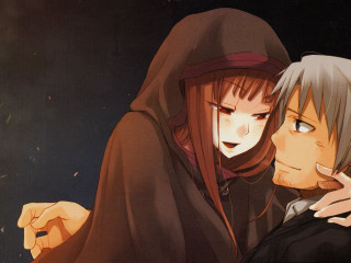 Anime characters hugging dark room - a black background behind them free wallpaper for desktop