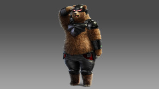 Bear space suit standing hand - his head and a helmet free wallpaper
