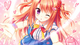 Girl long hair bow pink - long hair and a bow free wallpaper