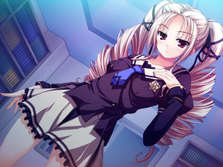 Woman black dress blonde hair - a room free wallpaper for desktop