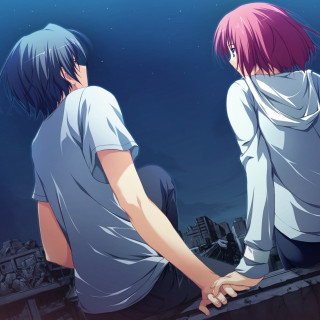 People sitting on ledge looking - two person free wallpaper for tablet