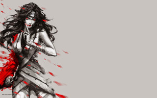 Woman dress red umbrella head - a red umbrella free wallpaper