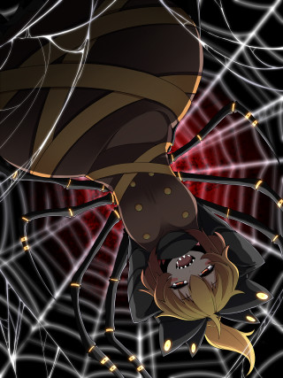Spider creepy face upside down - free halloween wallpaper