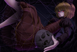 Woman red dress net creepy - a creepy expression free wallpaper